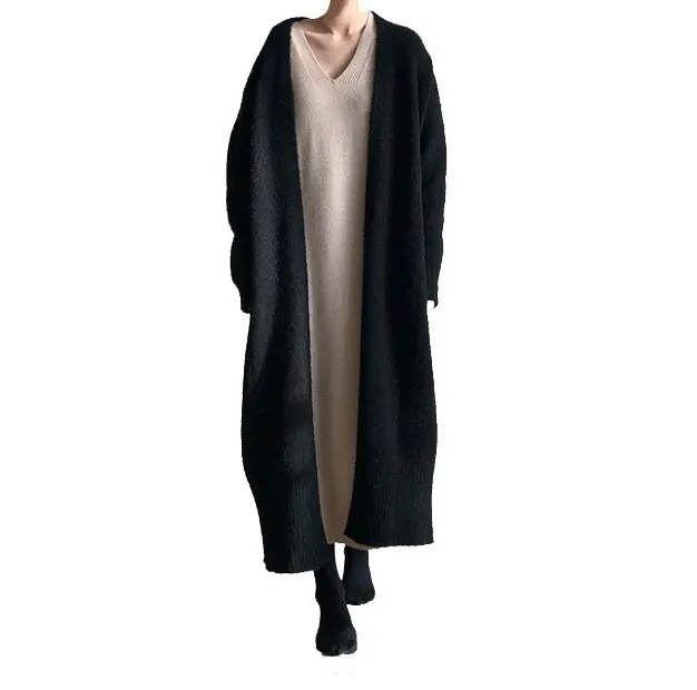 On Sale Loose Long Knitted Cardigan Autumn Sweater Outerwear Oversize Fashion Warm Wild Knitwear Thick Plus Size Fluffy Sweaters |
