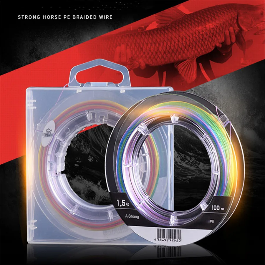 Высокое качество Multicolor 8strands плетеная леска Strong 100 м комплексную ЧП линии для