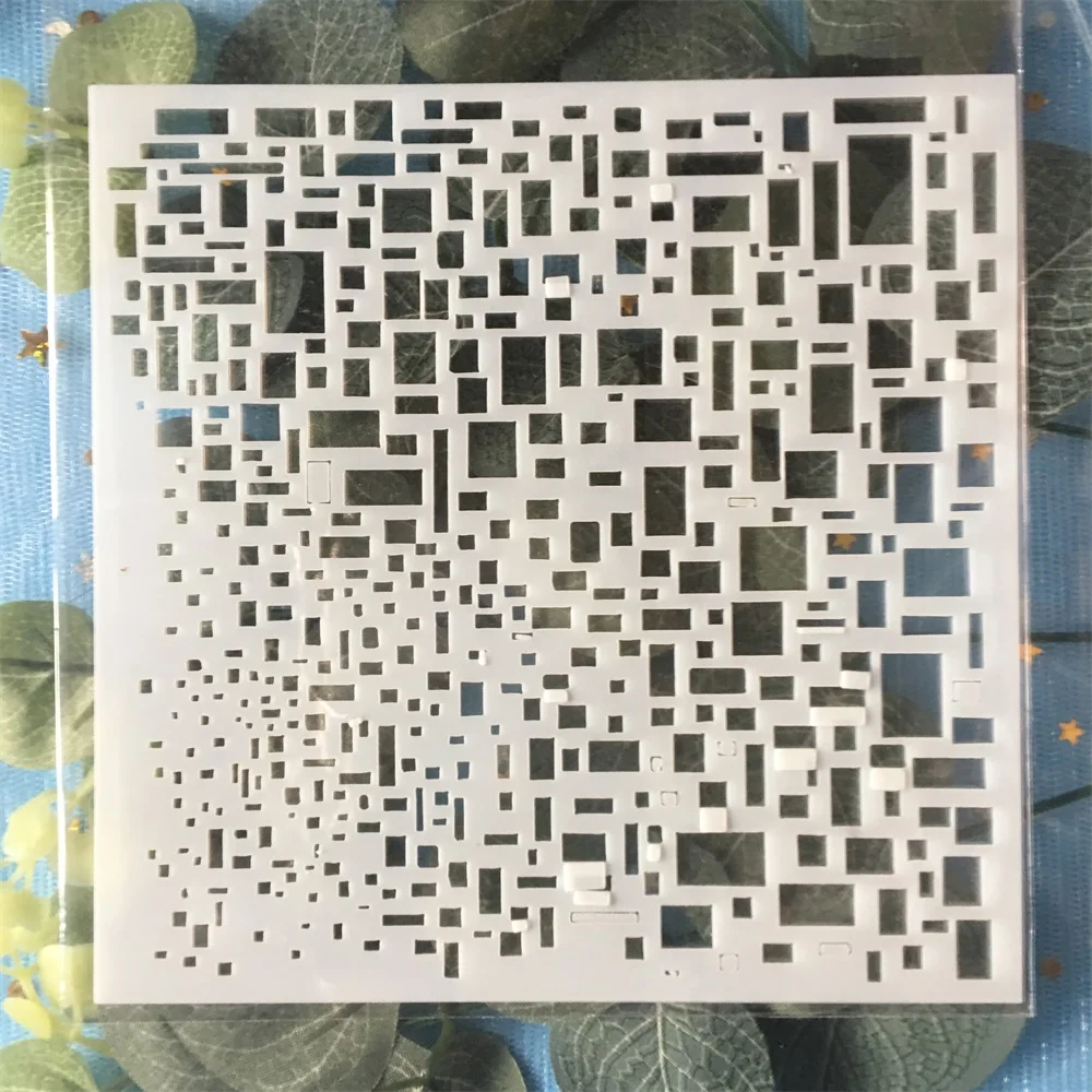 Новые квадратные текстурные блоки DIY слойные трафареты настенная живопись