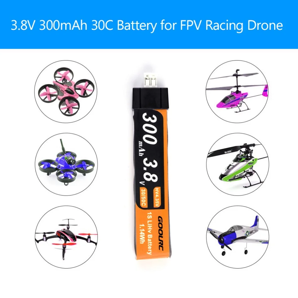 4 шт. 6 GoolRC 3 8 в 300 мАч 30C Lipo сменная батарейка для FPV RC гоночный Дрон автомобиль Лодка
