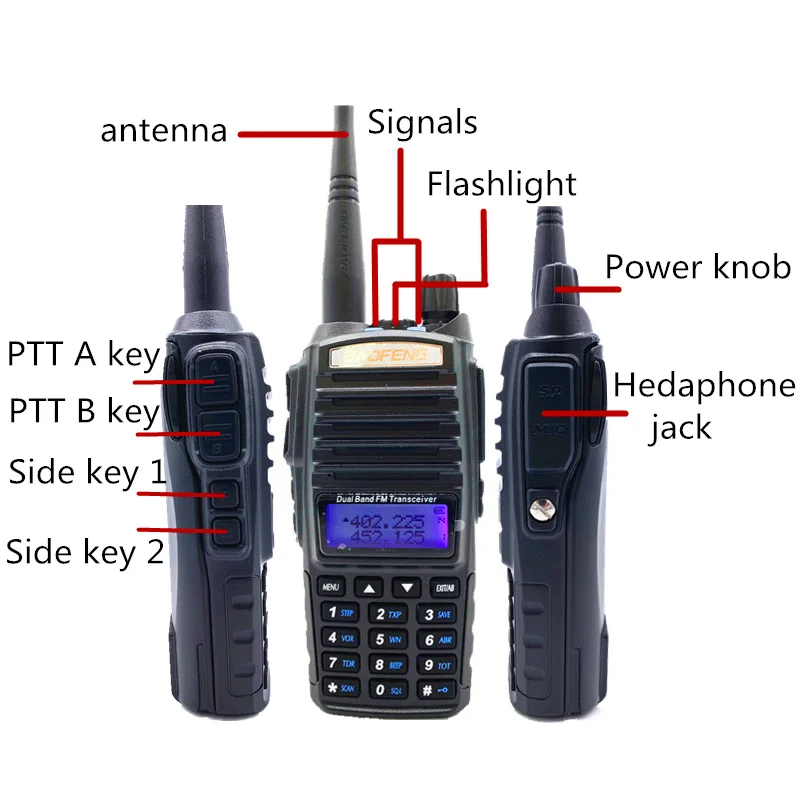 2 шт. Baofeng UV82 5 Вт рация Двухдиапазонная двухсторонняя 10 км портативная CB Ham Радио