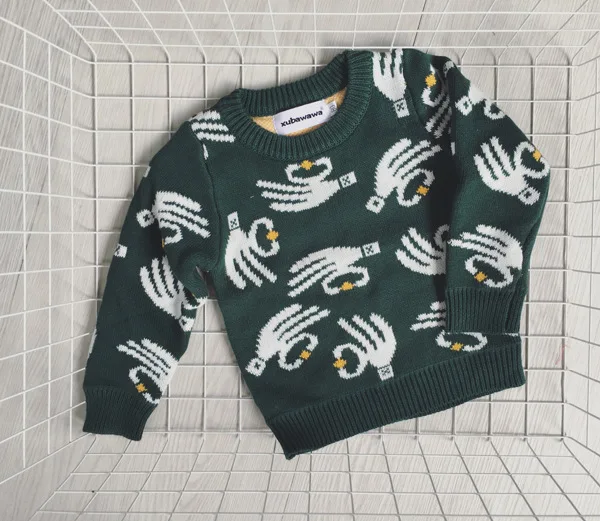 INS весна Зима Европа Дети бобо Пальцы линг шаблон свитер мальчик девочка с