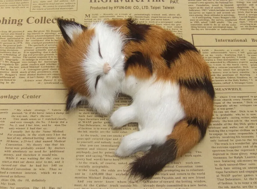 

Simulation cute yellow flower cat polyethylene&furs sleeping cat model gift about 14x11cm y0189