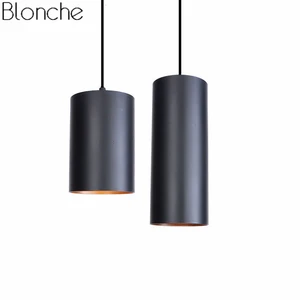 Цилиндрический винтажный подвесной светильник в скандинавском стиле, светодиодные лампы для столовой, лофта, индастриал, Кухонное светильник щение