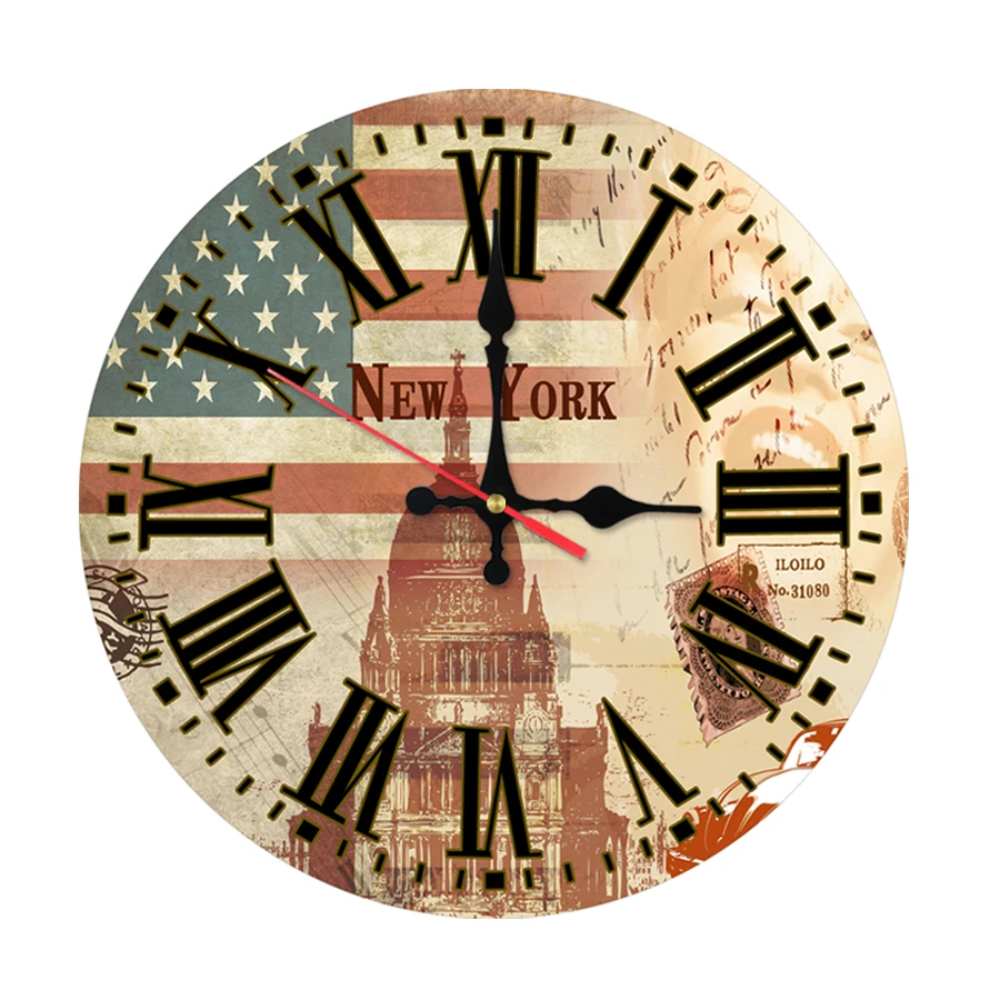 Лучшие продажи настенные часы деревянные домашний декор кварцевые с одним лицом