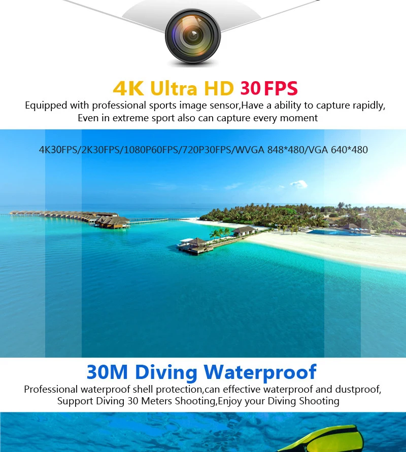 Со сверхвысоким разрешением Ultra HD, 4K экшн Камера видеокамеры WiFi 16MP 170 Go Cam Deportiva; сезон весна-осень, 2 дюйма Экран F60 F60R Водонепроницаемый спортивные Камера pro 1080P Скрытая камера
