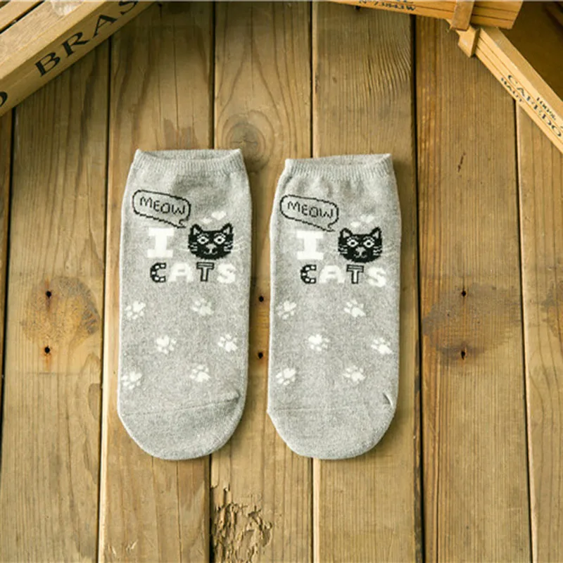 Носки по щиколотку с низким вырезом 5 пар хлопковые короткие женские рисунком