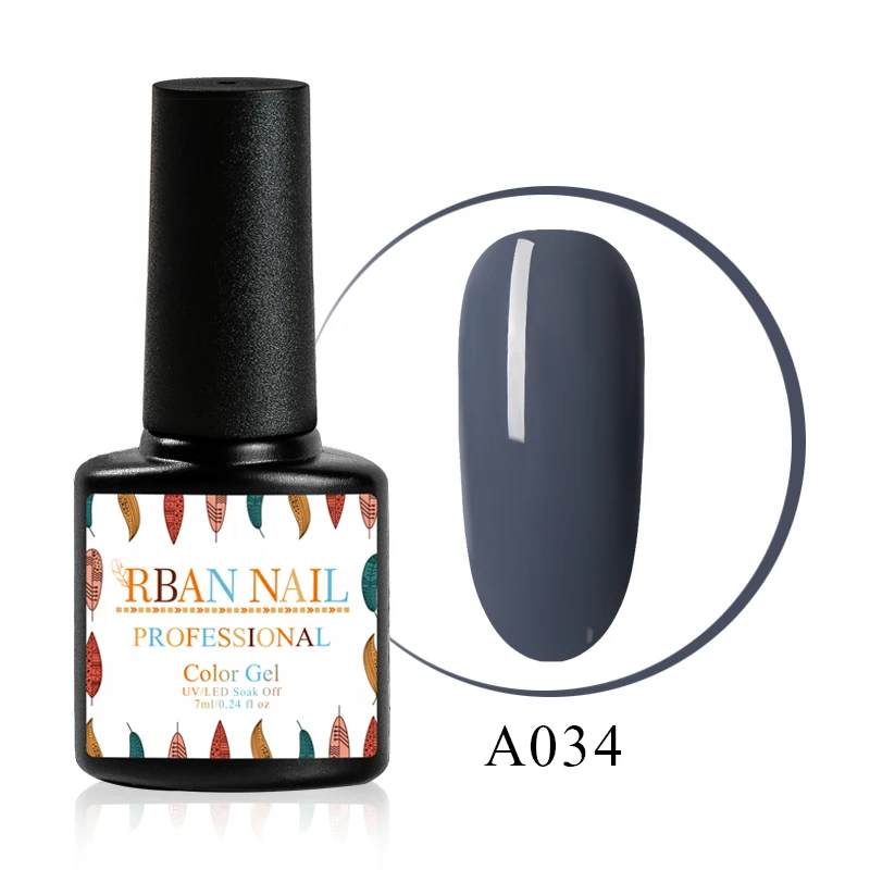M30034 RBAN NAIL 7 мл чистый Гель-лак для ногтей замачиваемый УФ светодиодный Гель-лак Стойкий черный белый розовый основа для ногтей Гель-лак для маникюра - Цвет: M30034