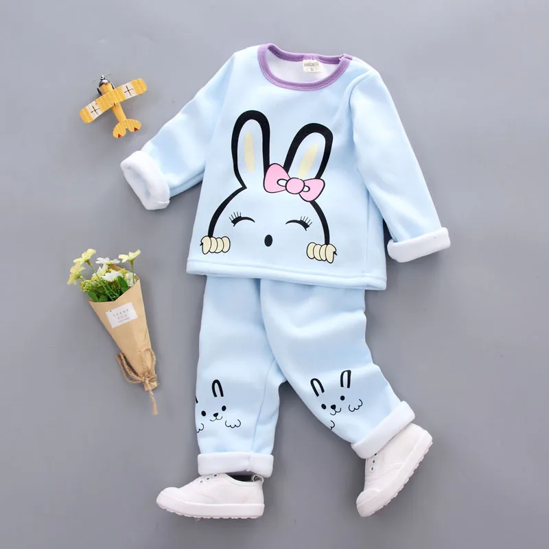 

Kids Pajama Sets 1- 3Y Baby Girl Cotton Pajamas Winter Warm Underwear Thermal Clothes Thicken Children Clothing Girls Clothes