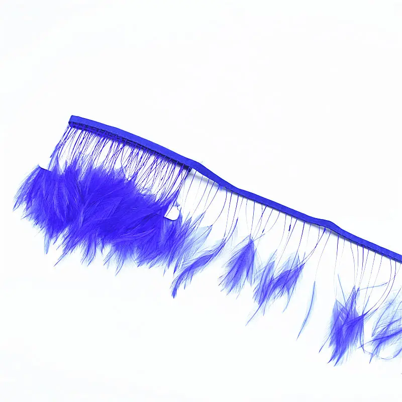 

10yards Royal blue Pheasant Feather ribbon Trim Clothing Wedding decor Rooster"s neck feathers DIY Chicken Feathers for crafts