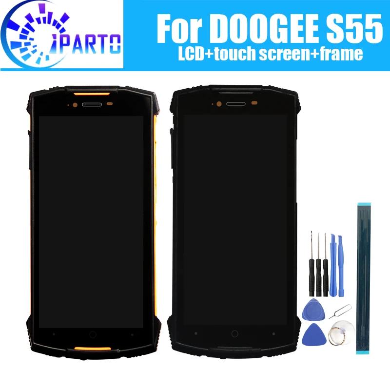 ЖК дисплей DOOGEE S55 + дигитайзер сенсорного экрана рамка в сборе 100% Оригинальный