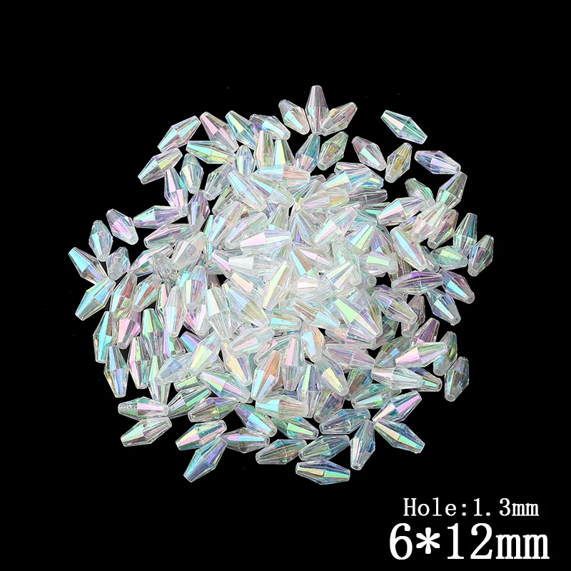 200 шт./лот Прозрачный Радуга Цвет длинные воды бисер оптом Европейский украшения