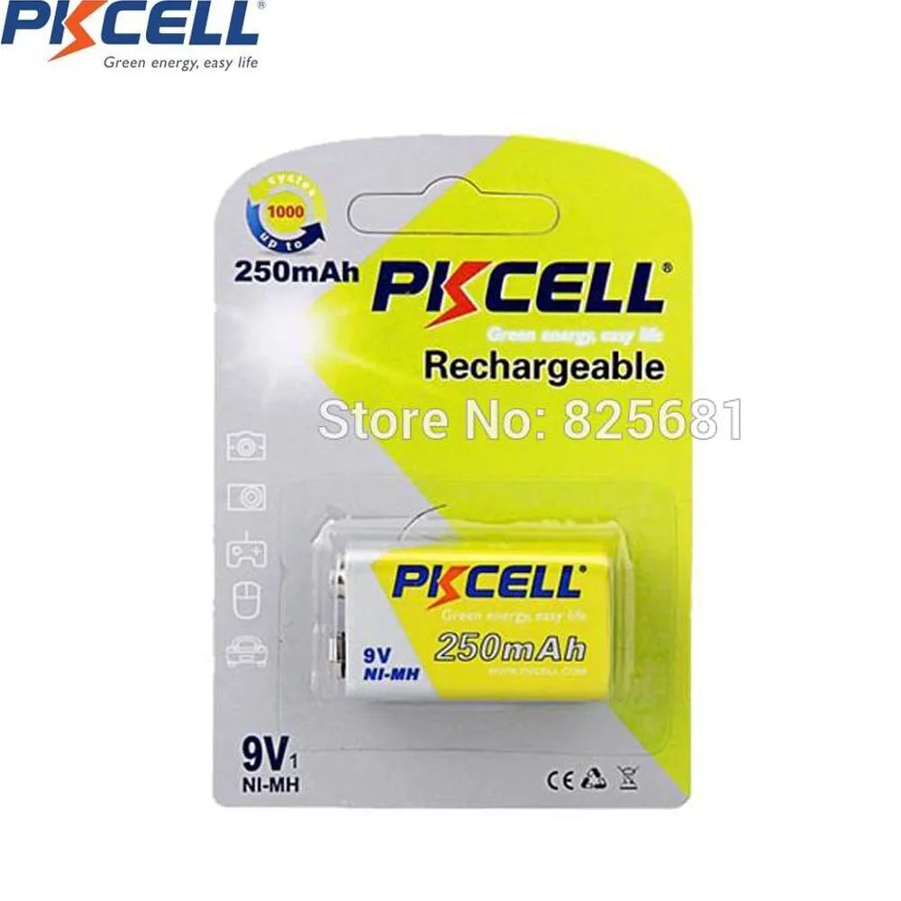 Электронный термометр PKCELL 2 шт. перезаряжаемые батареи 9 в NIMH 6F22 6LR61 для