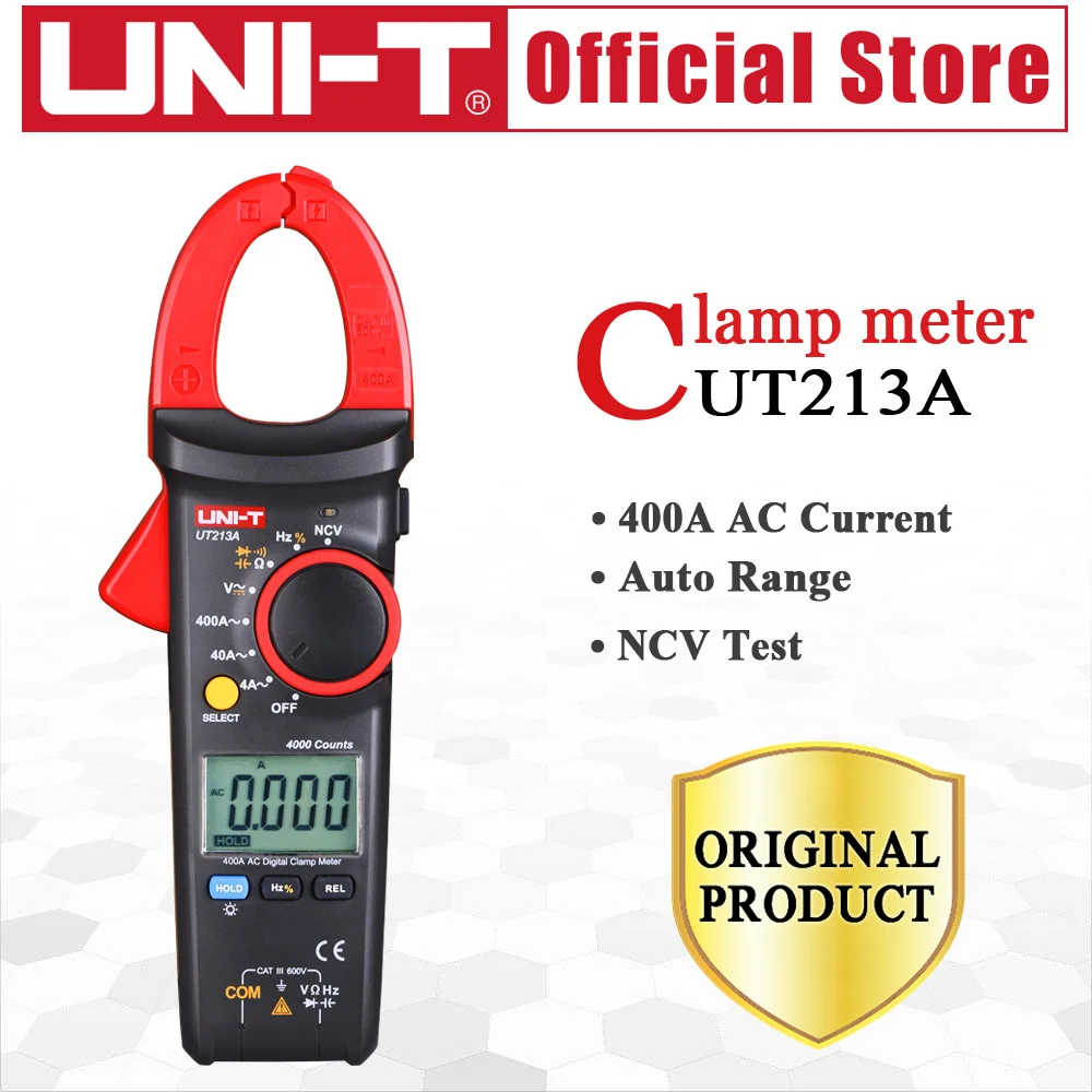 UNI-T UT213A 400A Цифровые токоизмерительные клещи сопротивление напряжения емкость мультиметр автоматический диапазон multimetro диод