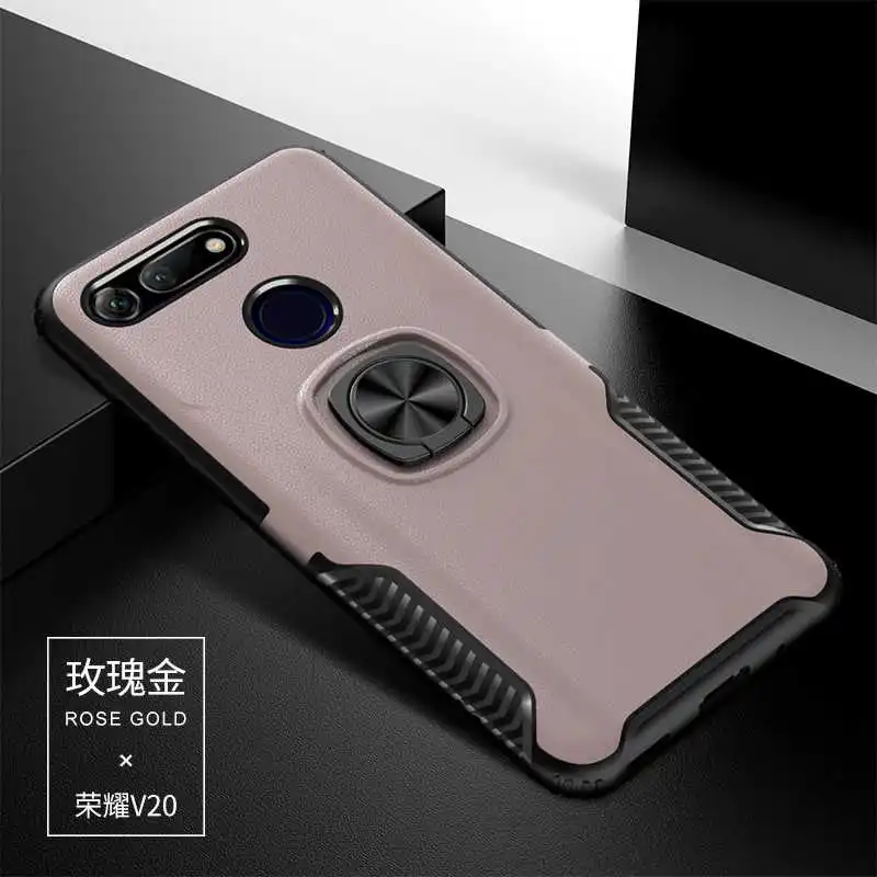 Rose Gold Противоударная подставка чехол для huawei Y7 Y6 Y5 Prime для телефона повышенной прочности с протекторным рисунком и чехол для Honor 8X Max 7X V20 V10 Nova 4 3 3i держатель чехол - Цвет: Rose Gold