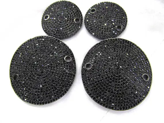 

22\32mm CZ Micro pave Diamond Crystal 2pcs Micro Crystal Pave CZ Round Disc Roundel curved bracelet connetor Jewelry beads