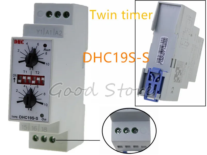 

1PCS DHC19S-S AC/DC24-240V Input Timer Double Set Repeat Cycle DIN Rail Mouting Time Relay