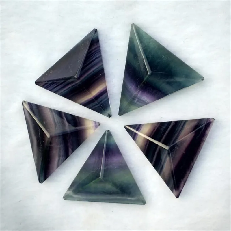 1pcs Natural three-sided fluorite quartz crystal pyramid is healed | Дом и сад