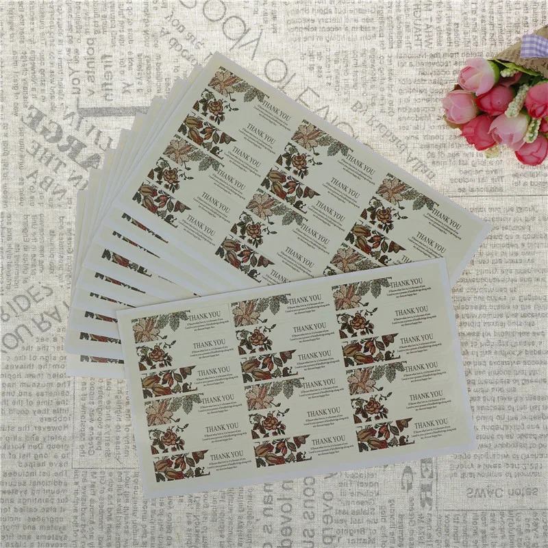 180 шт./компл. спасибо цветок еда тег сечение печать этикетки мешок для выпечки DIY