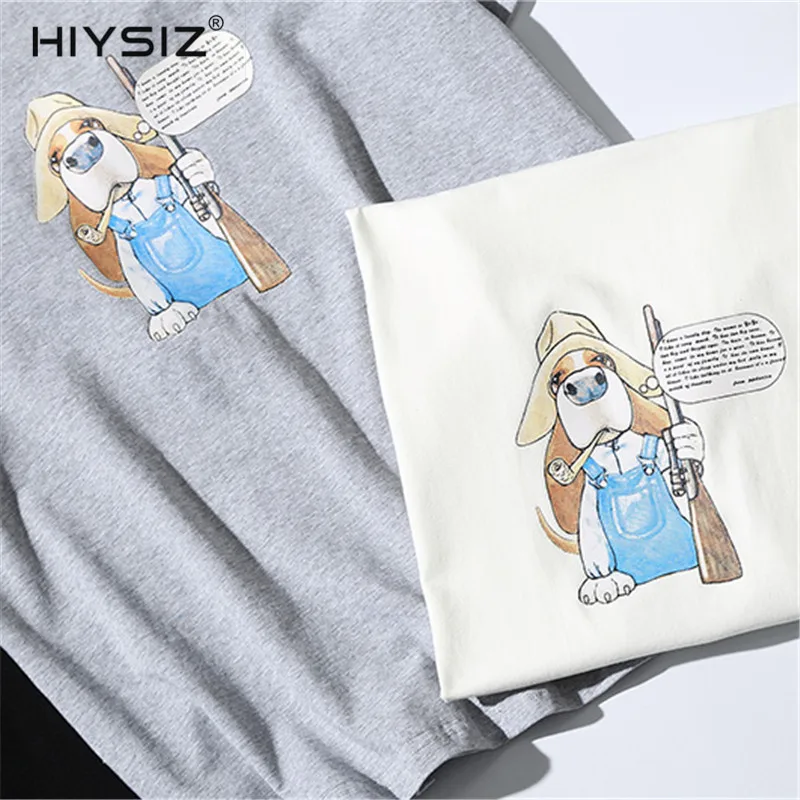 HIYSIZ 2019 Повседневная хлопковая Футболка уличная Harajuku футболка мужская летняя хип