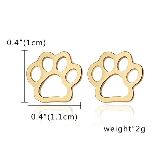 cat paw Модные простые серьги, Карта мира, серьги для женщин, туристический подарок, винтажные круглые сережки-гвоздики, ухо, ювелирные изделия, подарок для девочек - Окраска металла: cat paw