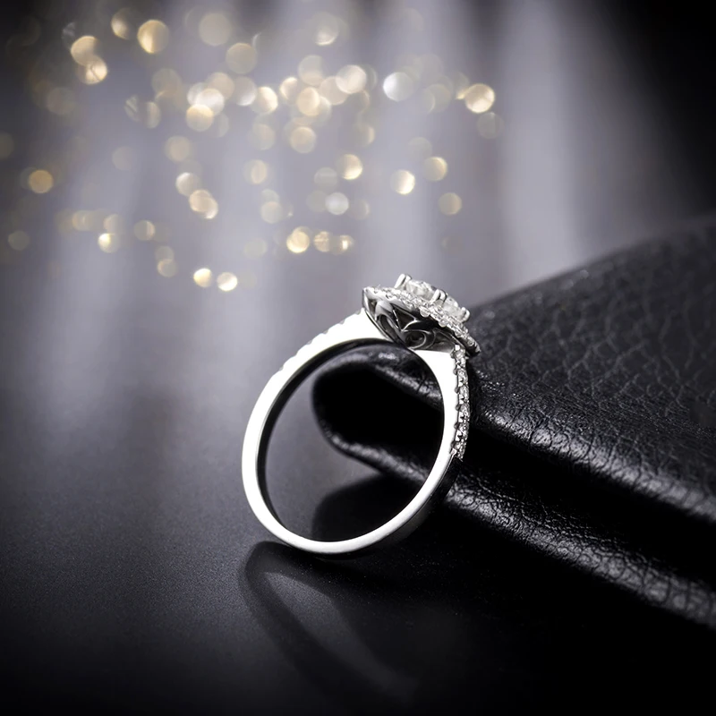 LOVERJEWELRY однотонные 14 к белое золото круглая форма сверкающие бриллианты