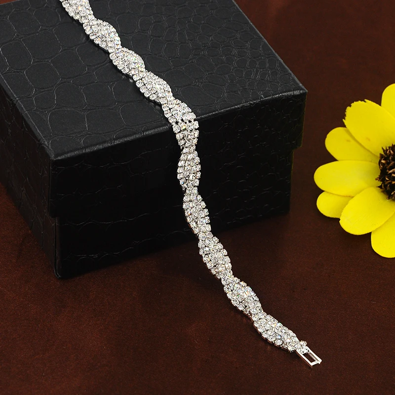 2016 новое поступление светильник браслеты серебряного цвета с кристаллами для