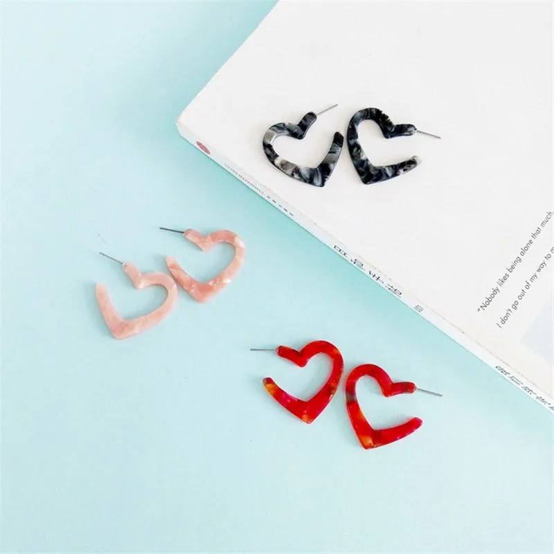 XQFree shipping fashion ladies jewelry sweet heart-shaped girls earrings fresh and simple campus student accessories New popular | Украшения