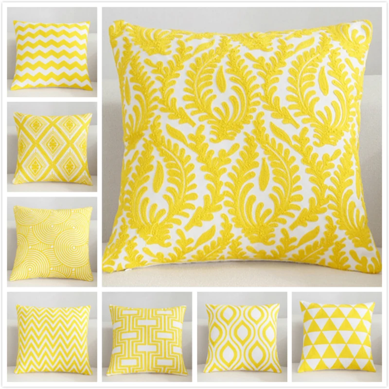 Flower Floral Plaid Stripe Cushion Cover 18x18inch Square 45cm Pillowcase Hotel Home Office Sofa Decor Car Seat Back Pillow Case | Дом и сад