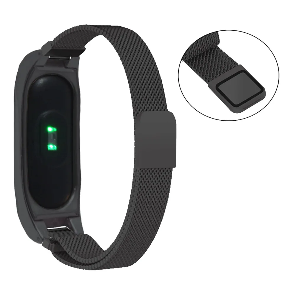 Миланская петля браслет из нержавеющей стали ремешок для xiaomi Mi band 2 Смарт часы