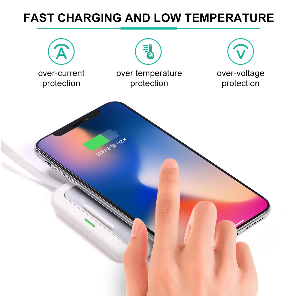Беспроводное зарядное устройство NYFundas 2 в 1 10 Вт для samsung galaxy s9 s8 plus note 9 apple iphone XS MAX XR