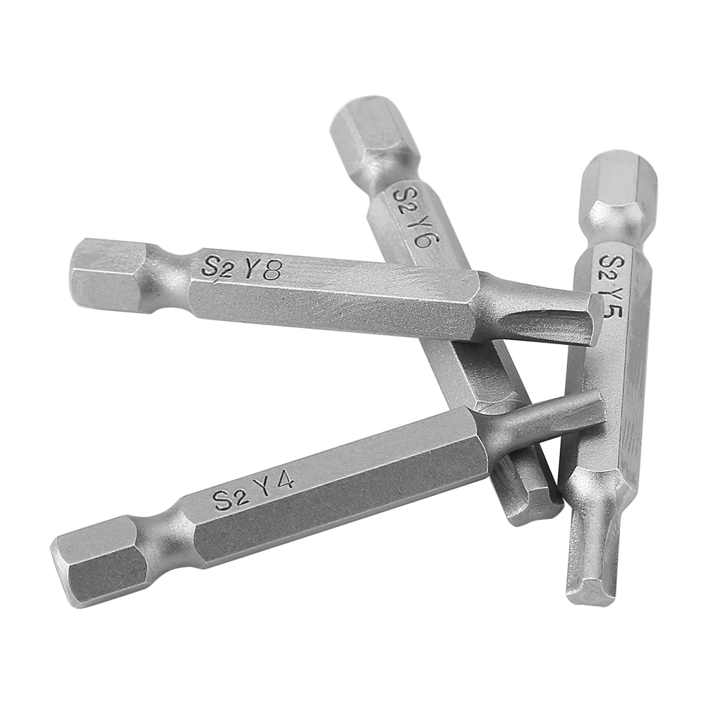 

4Pcs Triangle-shaped Y Type 1/4 Hex Shaft Magnetic Screwdriver Screw Tool Bits Hand Tools