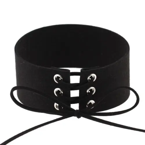 Женское винтажное бархатное ожерелье в стиле панк на шнурках из кожи|tie choker|ties