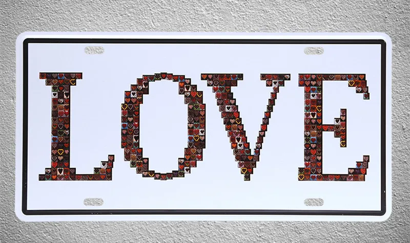 "I Love Sex" Винтажный потертый шик, автомобильная лицензия, металлическая жестяная вывеска, бар, кафе, домашний декор, табличка, Наклейка 30*15 см - Цвет: 10