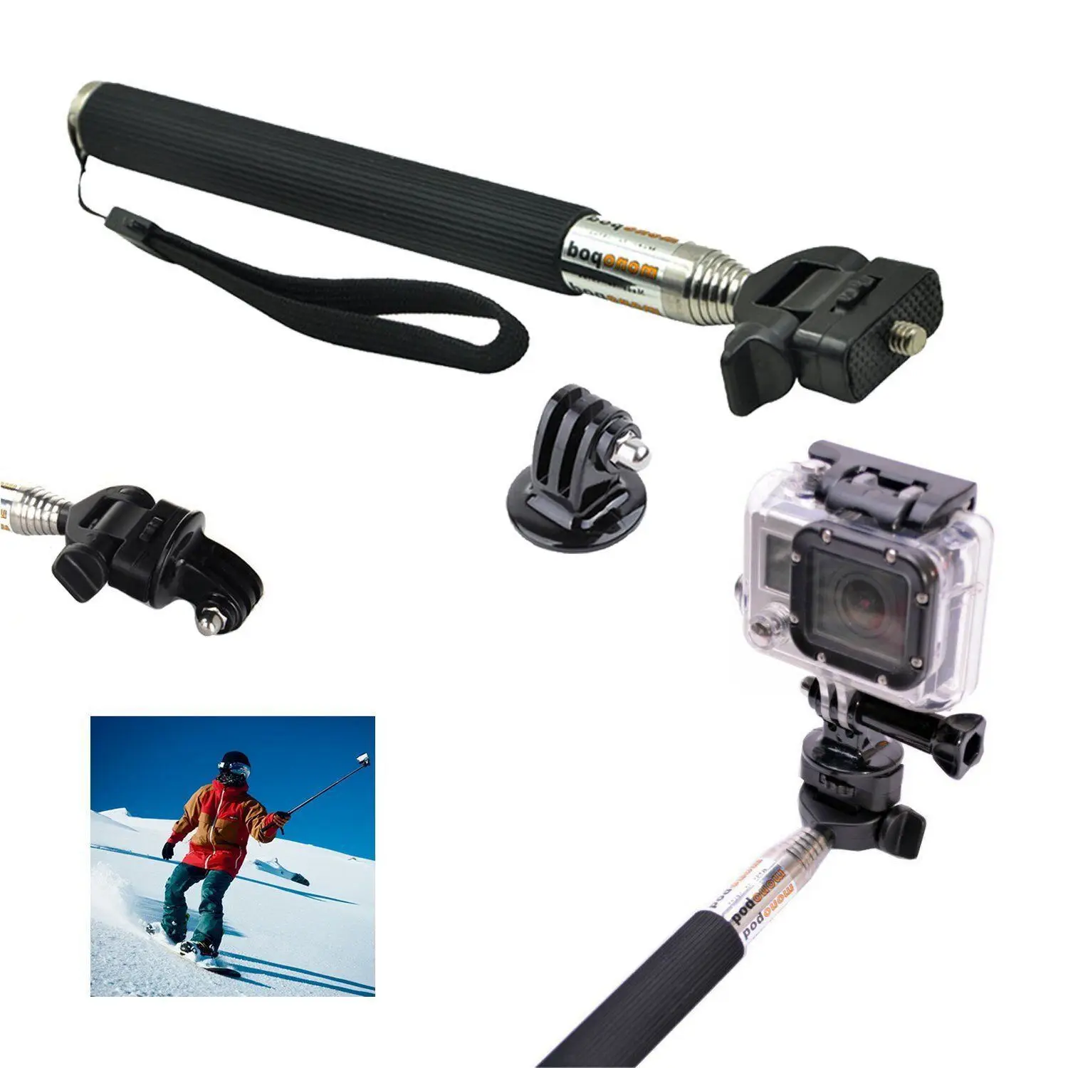 60 шт. набор аксессуаров для GoPro Hero 2 3 3+ 4 5 SJCAM головной нагрудный ремень Полюс