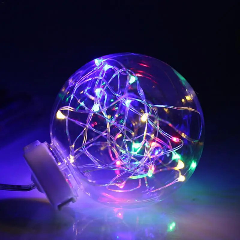 C Творческий 10LED 1 шт. пузырь Стекло желая мяч Медный провод свет шнура 3 В Батарея украшения Рождественские строка Шторы огни - Испускаемый цвет: C