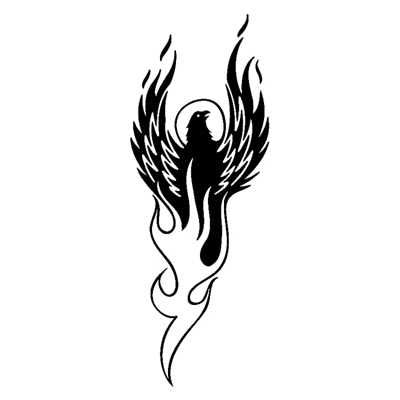 

6.3cm*17.3cm Rising Phoenix Greex Mythology Fashion Stickers Decals Vinyl Black/Silver S3-5564