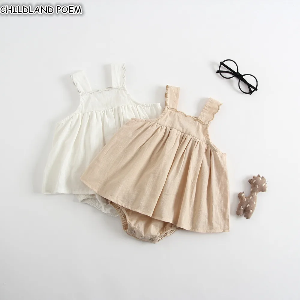 Платье комбинезон для детей Летняя одежда новорожденных Одежда маленьких
