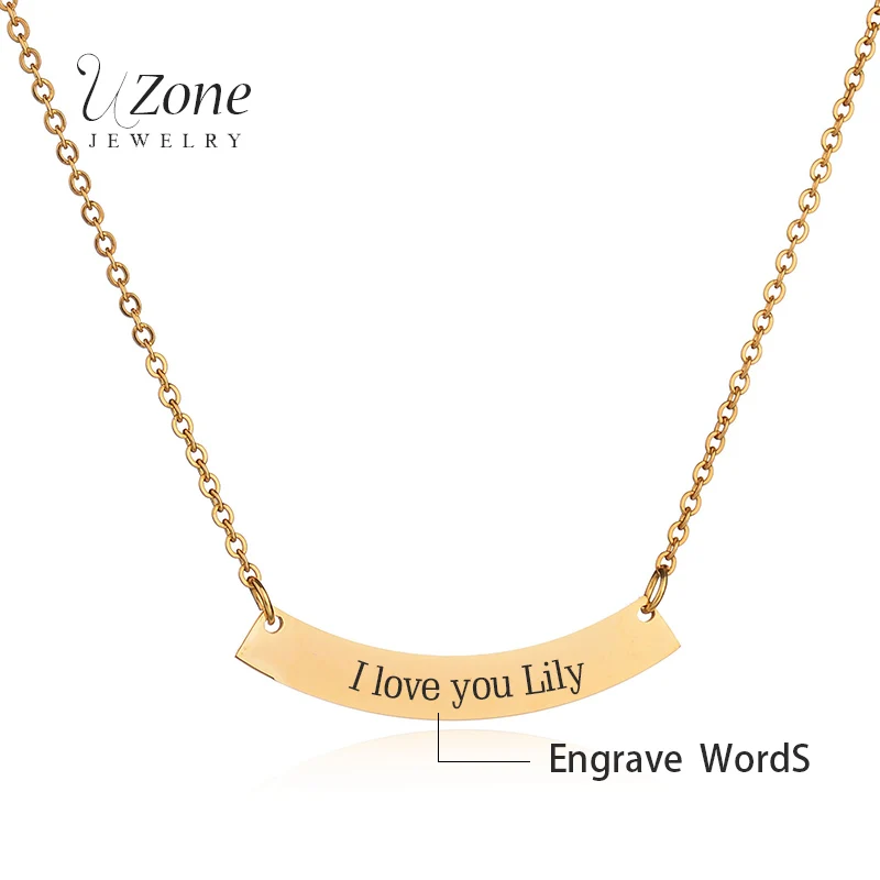 Модные ожерелья UZone с гравировкой имени ожерелье монограммой мира чокер из