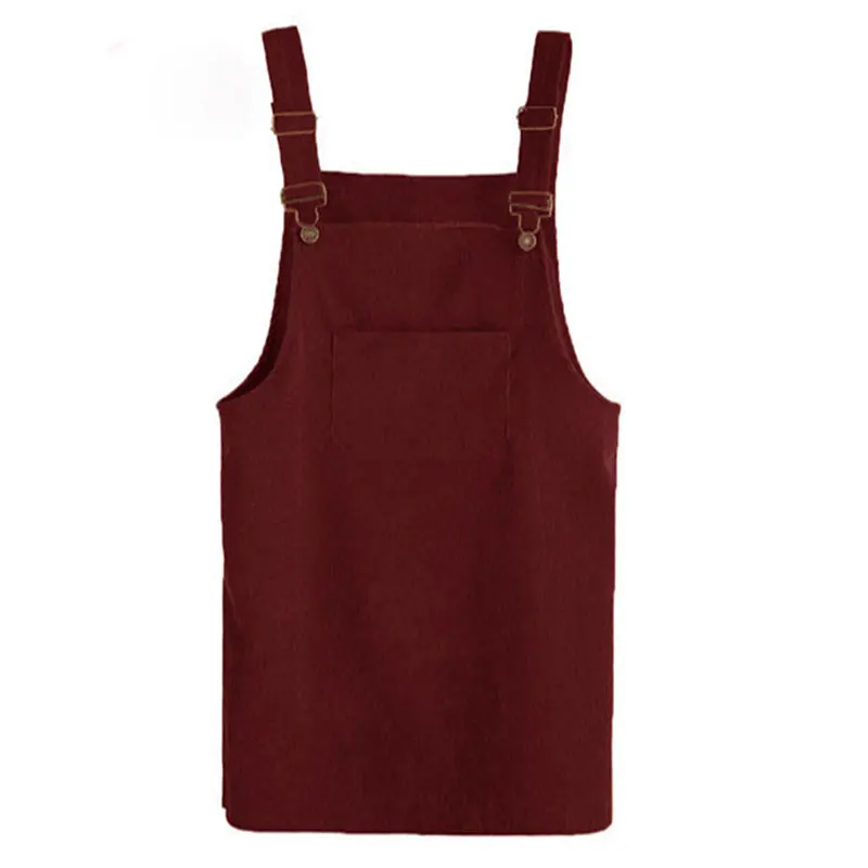 FTFX8083wine red Лето-осень, женское Ретро вельветовое платье, повседневное, 11 цветов, свободное платье на подтяжках,, женский жилет, комбинезон, вечерние мини-платья - Цвет: FTFX8083wine red