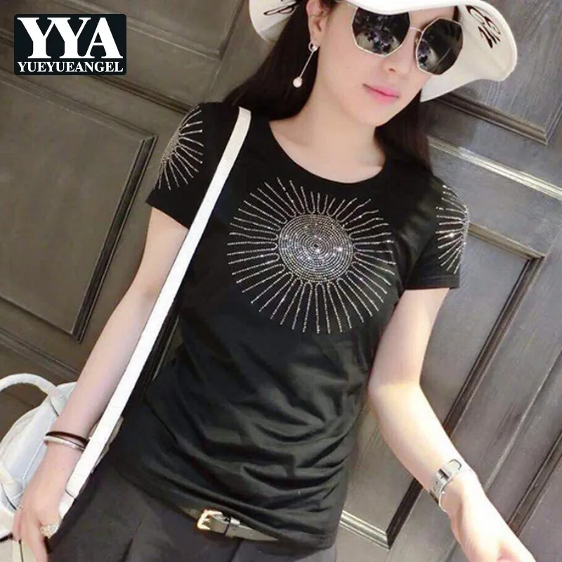 Женская футболка с коротким рукавом однотонная облегающая в Корейском стиле