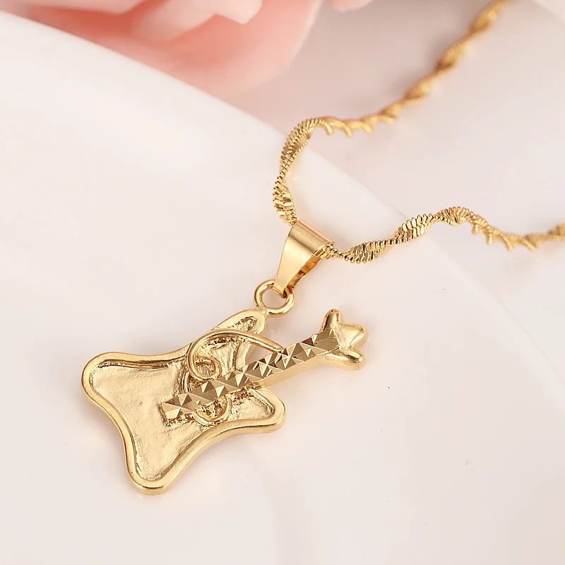 Gold Coco Pixar Necklace Guitar Pendant earrings Handmade Chain Cartoon Anime party Jewelry set for women dropship gift | Украшения и