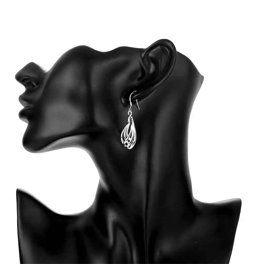 Хит продаж новинка распродажа посеребренные серьги гофрированные три провода