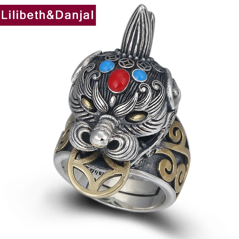 2019 Лаки храбрых войска инкрустированные бирюзовый регулируемое кольцо 100%