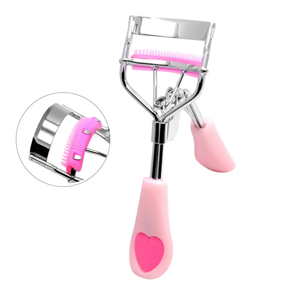 Модные женские щипцы для завивки ресниц черные ручки с персиковым сердцем