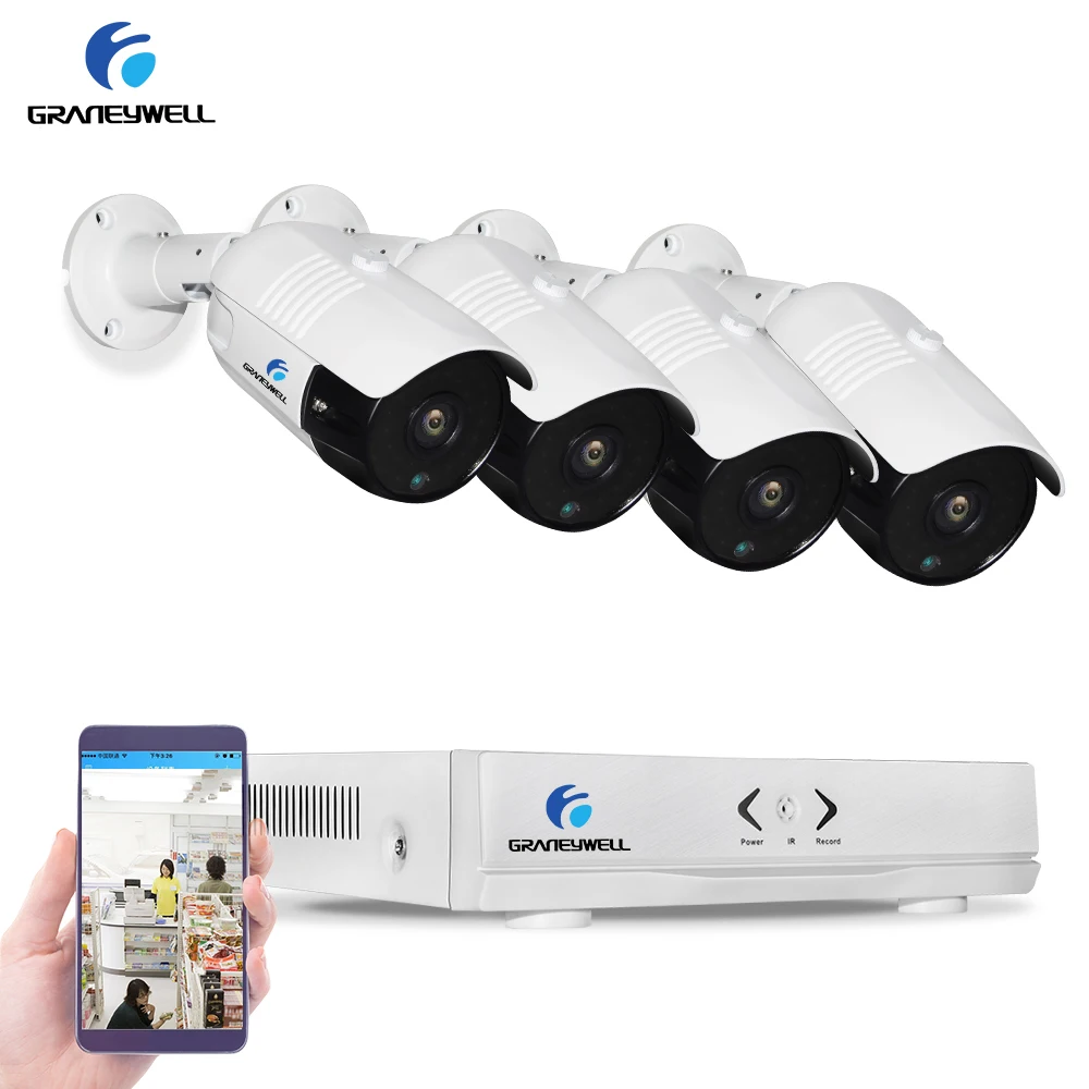 GRANEYWELL 4 канальный AHD 1080P видео система безопасности DVR рекордер с 4x HD