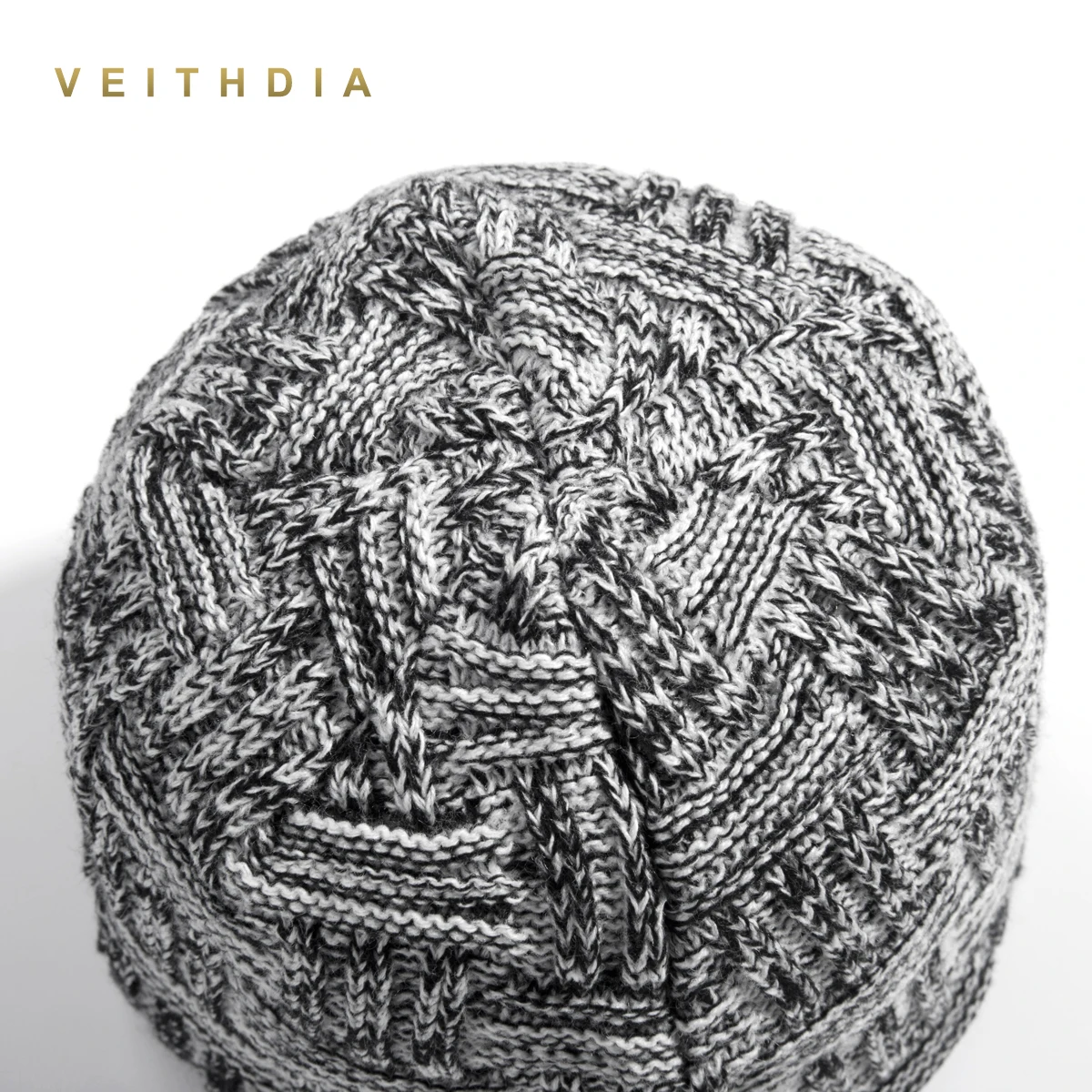 VEITHDIA супер крутые Skullies шапки для мужчин вязаные плюс бархатная Лоскутная цветная