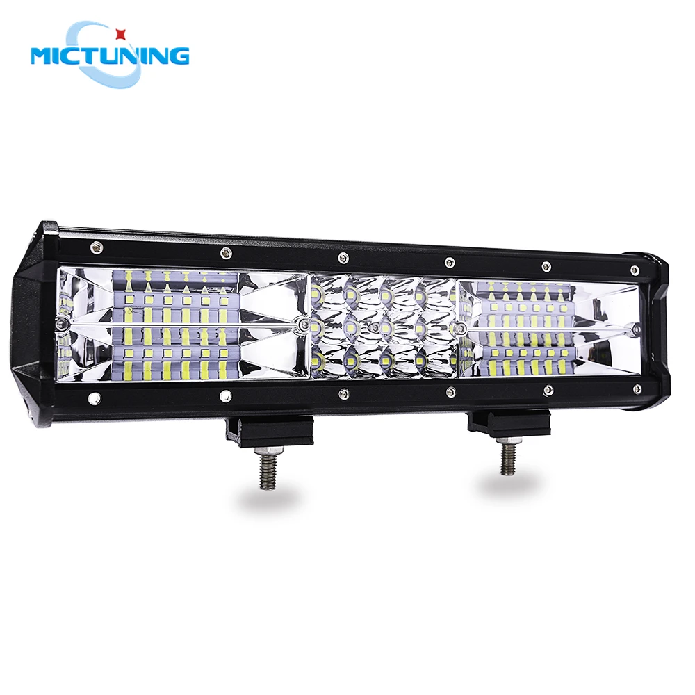 

MICTUNING 12'' 108W Tri-row Straight LED Work Light Bar High Bright Spot Flood Combo Pod Roof Driving Lamp Off Road ATV SUV UTV