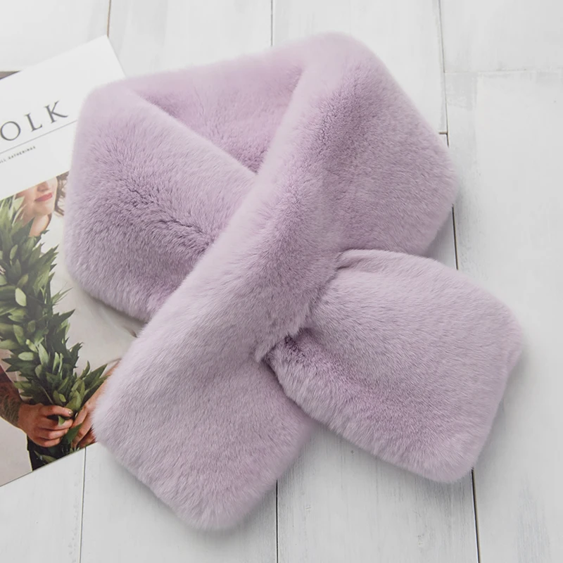 

ZDFURS * Fur Scarf 2017 Autumn And Winter Real fur Scarves Natural rex Rabbit Scarf Thick Warm Winter Fashion Brand New Arrival