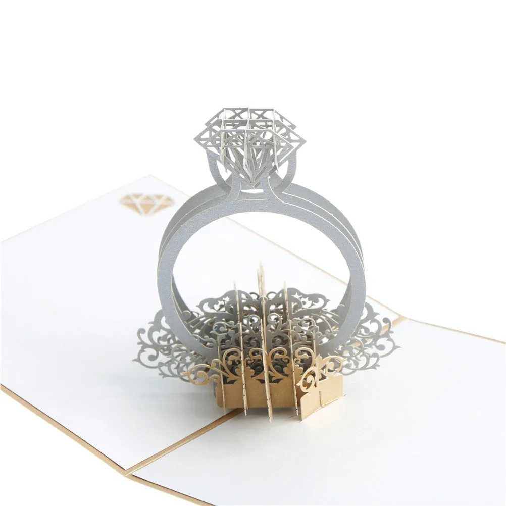 1 шт. 3D всплывающие поздравительные карты с конвертом лазерной гравировкой для